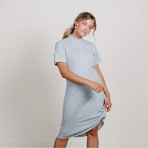 Albion Fit Textured Stripe Tunic Dress